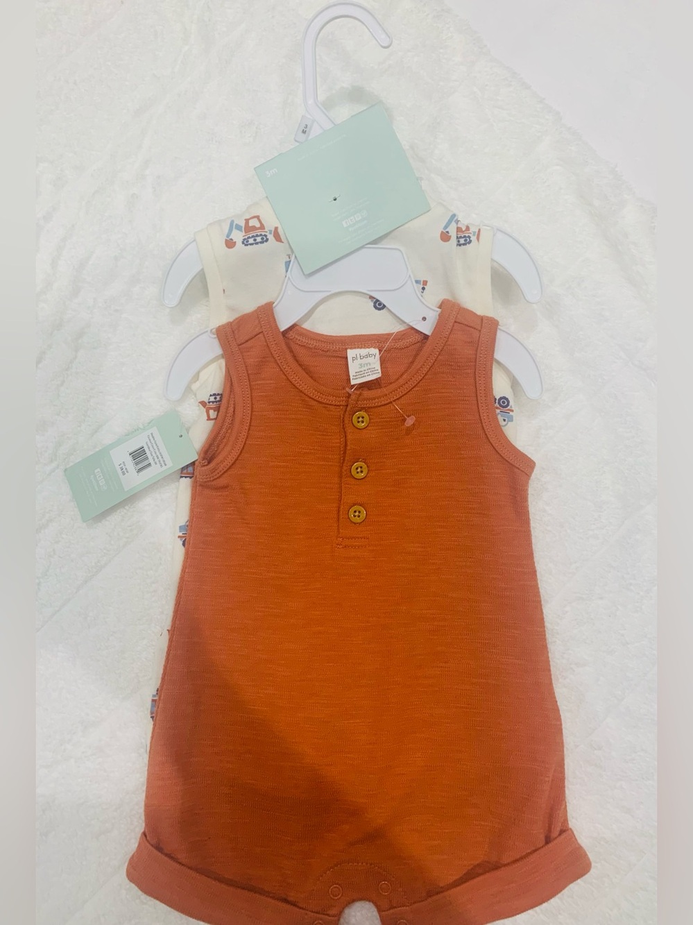 Petit Lem Rust Orange Sleeveless Henley Tank Top